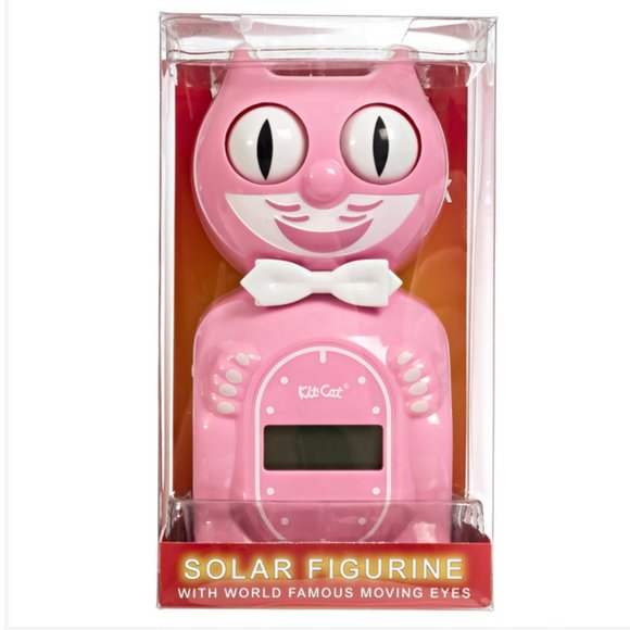 Solar Powered Kit-Cat clock Digital Alarm Klock Pink Satin - Picture 2 of 5